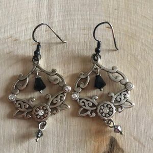 Brighton black and silver earrings